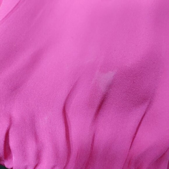 Alice & Olivia 100% Silk 3/4 Sleeve Boat Neck Whimsy Boho Sway Blouse Top Pink S - Picture 7 of 13